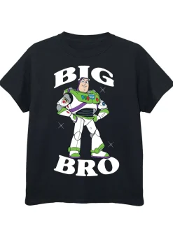 Disney Toy Story Buzz Lightyear Big Brother Boys Black Graphic T-Shirt (3-13 Years)