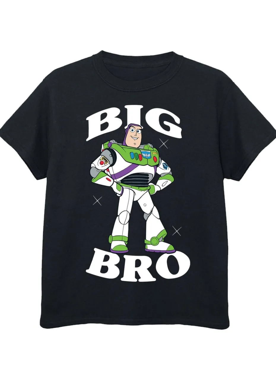 Disney Toy Story Buzz Lightyear Big Brother Boys Black Graphic T-Shirt (3-13 Years)