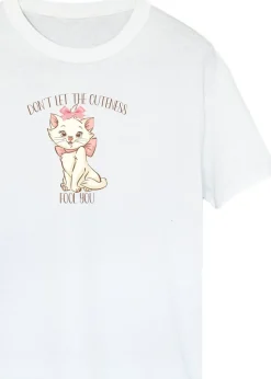 Disney White  The Aristocats Marie Cuteness Boyfriend Fit T-Shirt