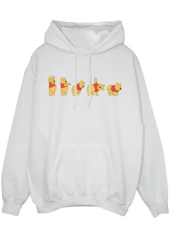 Disney Winnie The Pooh Stretching White Printed Hoodie