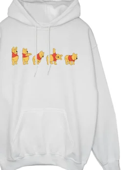 Disney Winnie The Pooh Stretching White Printed Hoodie