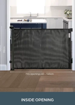 Dreambaby Black Retractable Mesh Roller Gate