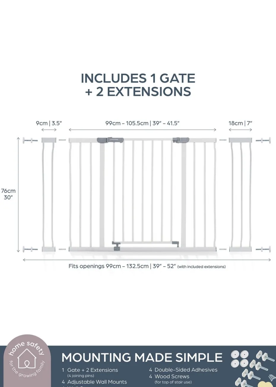 Dreambaby White Ava Extra-Wide Safety Gate