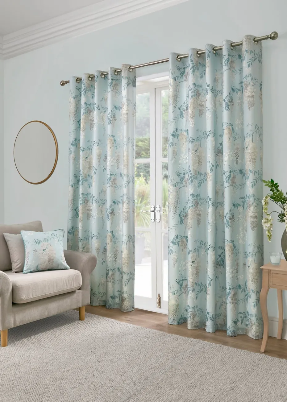 Dreams & Drapes Curtains Wisteria Blue Filled Cushion (43cm x 43cm)
