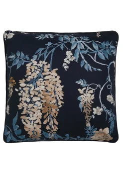 Dreams & Drapes Curtains Wisteria Navy Filled Cushion (43cm x 43cm)