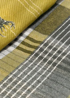 Dreams & Drapes Lodge Connolly Check Brushed Cotton Yellow Duvet Cover Set