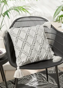 Drift Home Alda Outdoor Tasselled Grey Filled Cushion