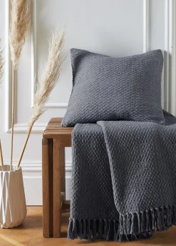 Drift Home Hayden Grey Filled Cushion (43cm x 43cm)