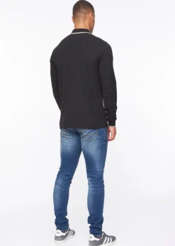 Duck & Cover Black Roxberry Long Sleeve Polo