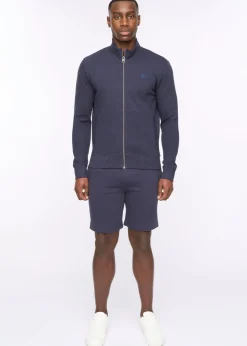 Duck & Cover Dark Navy Hannings Zip Thru Hoodie