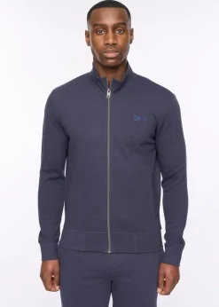 Duck & Cover Dark Navy Hannings Zip Thru Hoodie