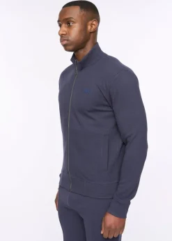 Duck & Cover Dark Navy Hannings Zip Thru Hoodie