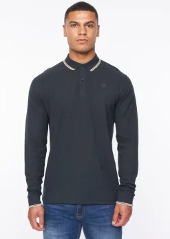 Duck & Cover Navy Roxberry Long Sleeve Polo