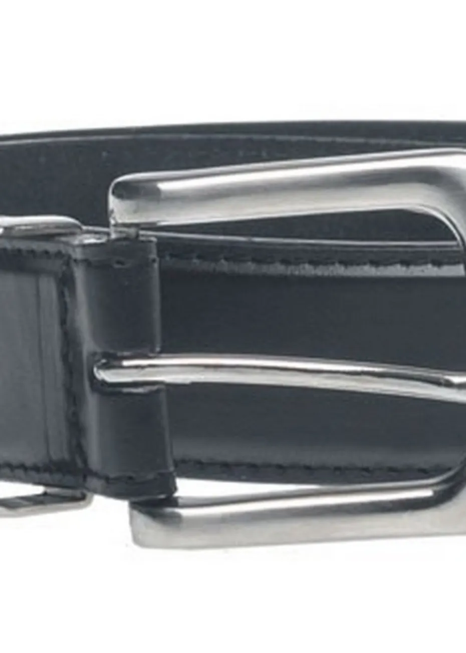 Duke Black Joseph Bonded Leather Metal Tip Waist Belt