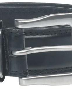 Duke Black Kenny Bonded Leather Buckle Waist Belt