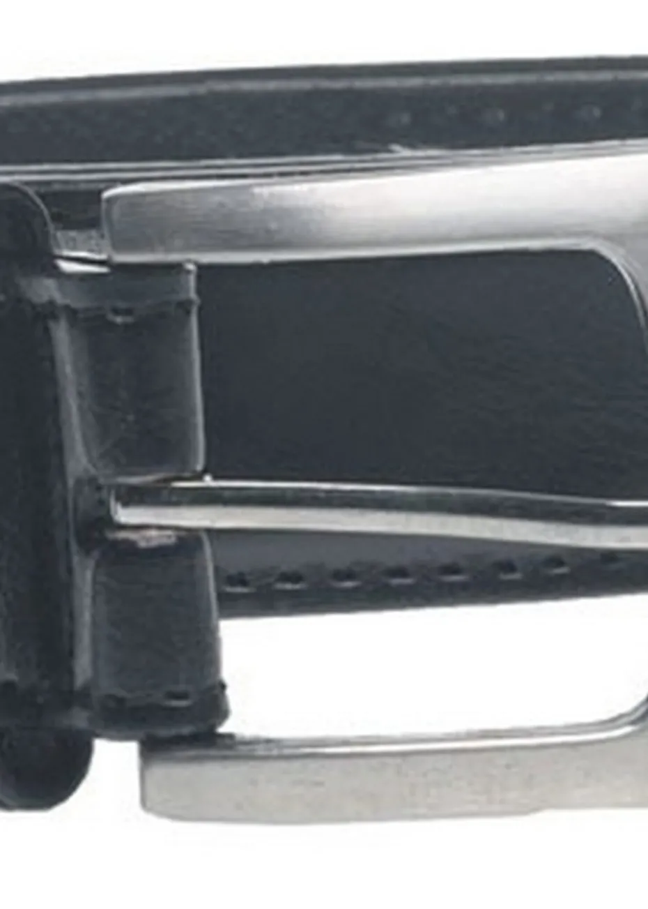 Duke Black Lewis Plain Bonded Leather Belt