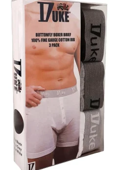 Duke Black/White London Driver Cotton Boxer Shorts (Pack of 3)