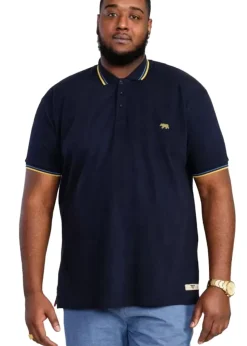 Duke Navy Hamford 1 Ribbed Collar Kingsize Polo Shirt