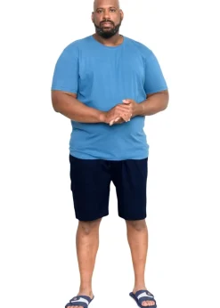Duke Navy John Cotton Lightweight Kingsize Cargo Shorts