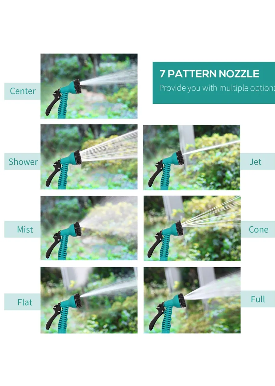 DURHAND 10m Garden Auto Hose Reel Wall Mounted Retractable 7 Patterns Spray Nozzle