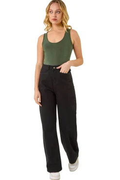 Dusk Black Dusk Denim Stretch Wide Leg Jeans