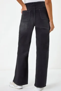 Dusk Charcoal Dusk Denim Wide Leg Stretch Jeans