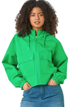 Dusk Green Hooded Raincoat