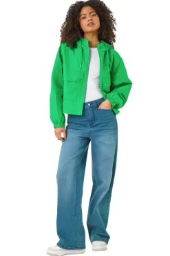 Dusk Green Hooded Raincoat