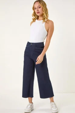 Dusk Indigo Dusk Denim Pocket Detail Wide Leg Culotte