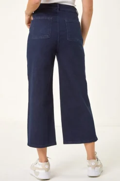 Dusk Indigo Dusk Denim Pocket Detail Wide Leg Culotte