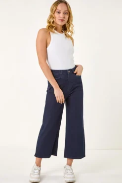 Dusk Indigo Dusk Denim Pocket Detail Wide Leg Culotte