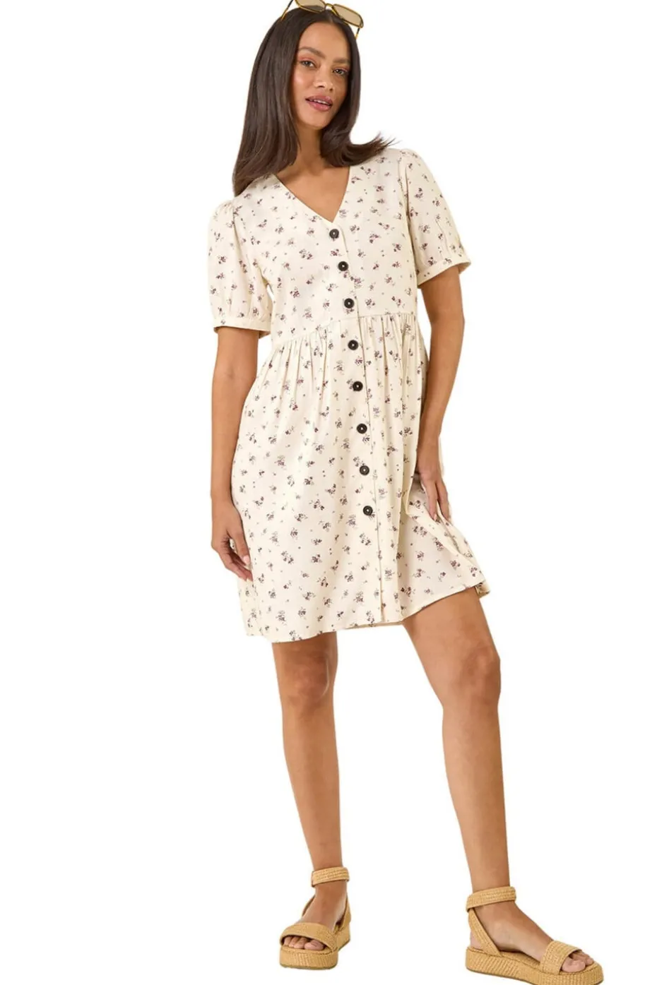 Dusk Ivory Dusk Floral Button Down Dress