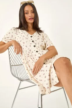 Dusk Ivory Dusk Floral Button Down Dress
