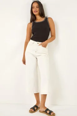 Dusk Ivory Dusk High Waist Pocket Detail Culottes