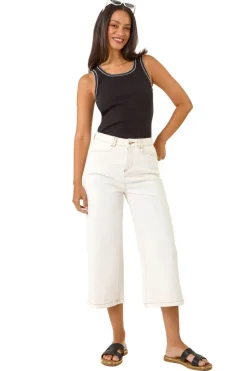 Dusk Ivory Dusk High Waist Pocket Detail Culottes