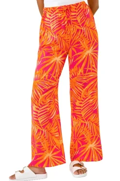 Dusk Orange Dusk Shell Print Wide Leg Trouser