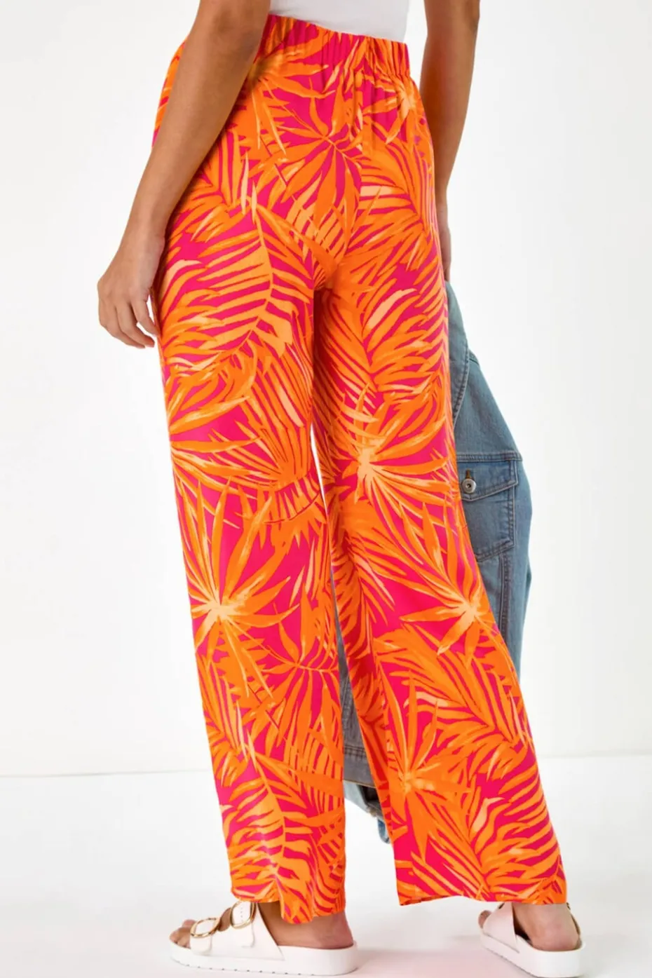 Dusk Orange Dusk Shell Print Wide Leg Trouser