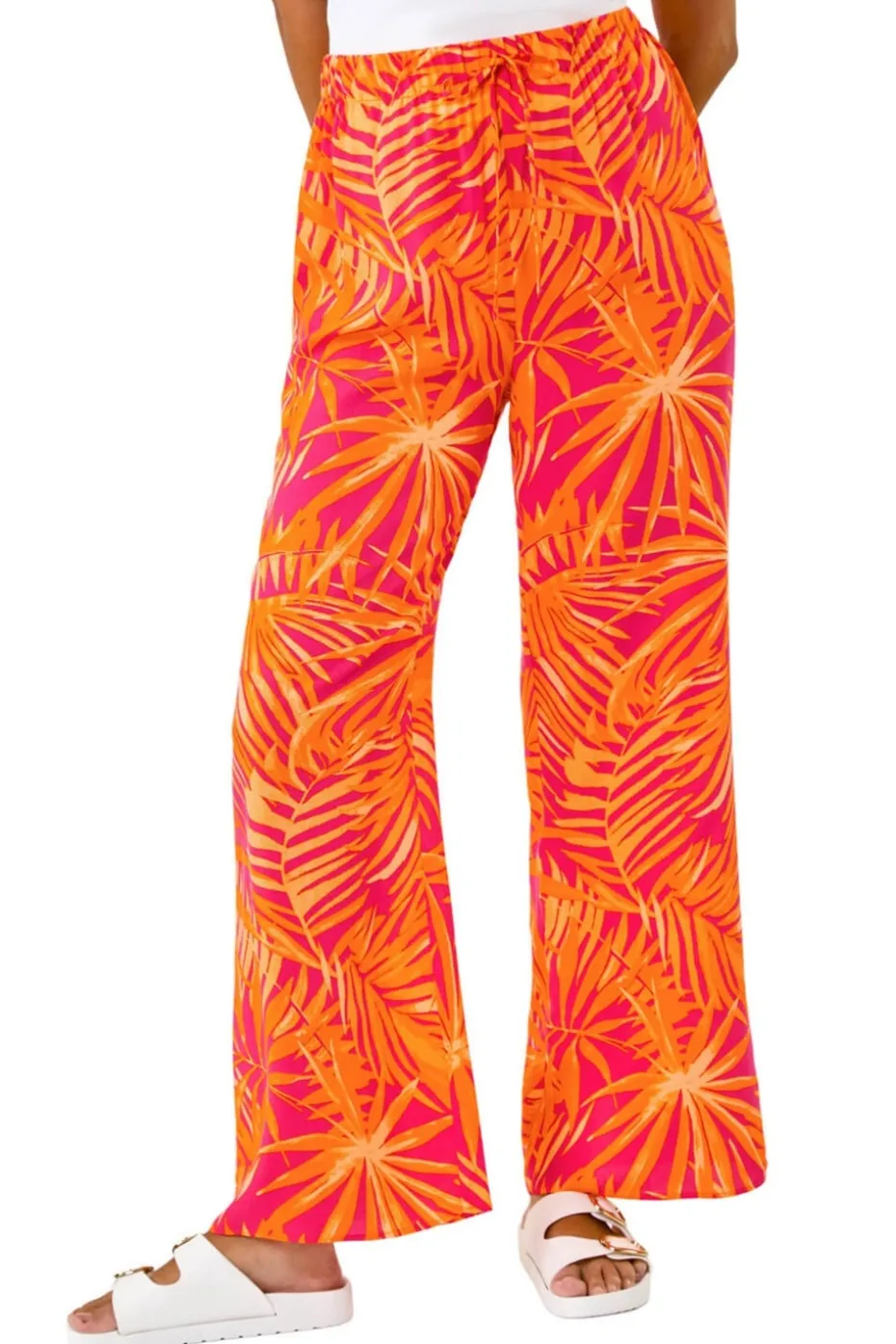 Dusk Orange Dusk Shell Print Wide Leg Trouser