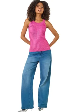 Dusk Pink Dusk Metallic Knit Vest Top