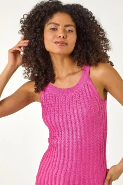 Dusk Pink Dusk Metallic Knit Vest Top