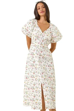 Dusk White Dusk Ditsy Broderie Midi Dress