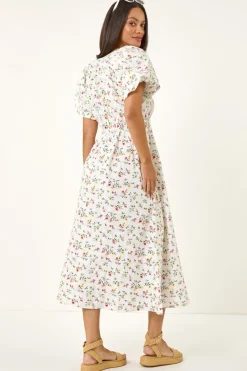 Dusk White Dusk Ditsy Broderie Midi Dress