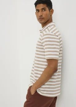 Ecru Stripe Polo Shirt