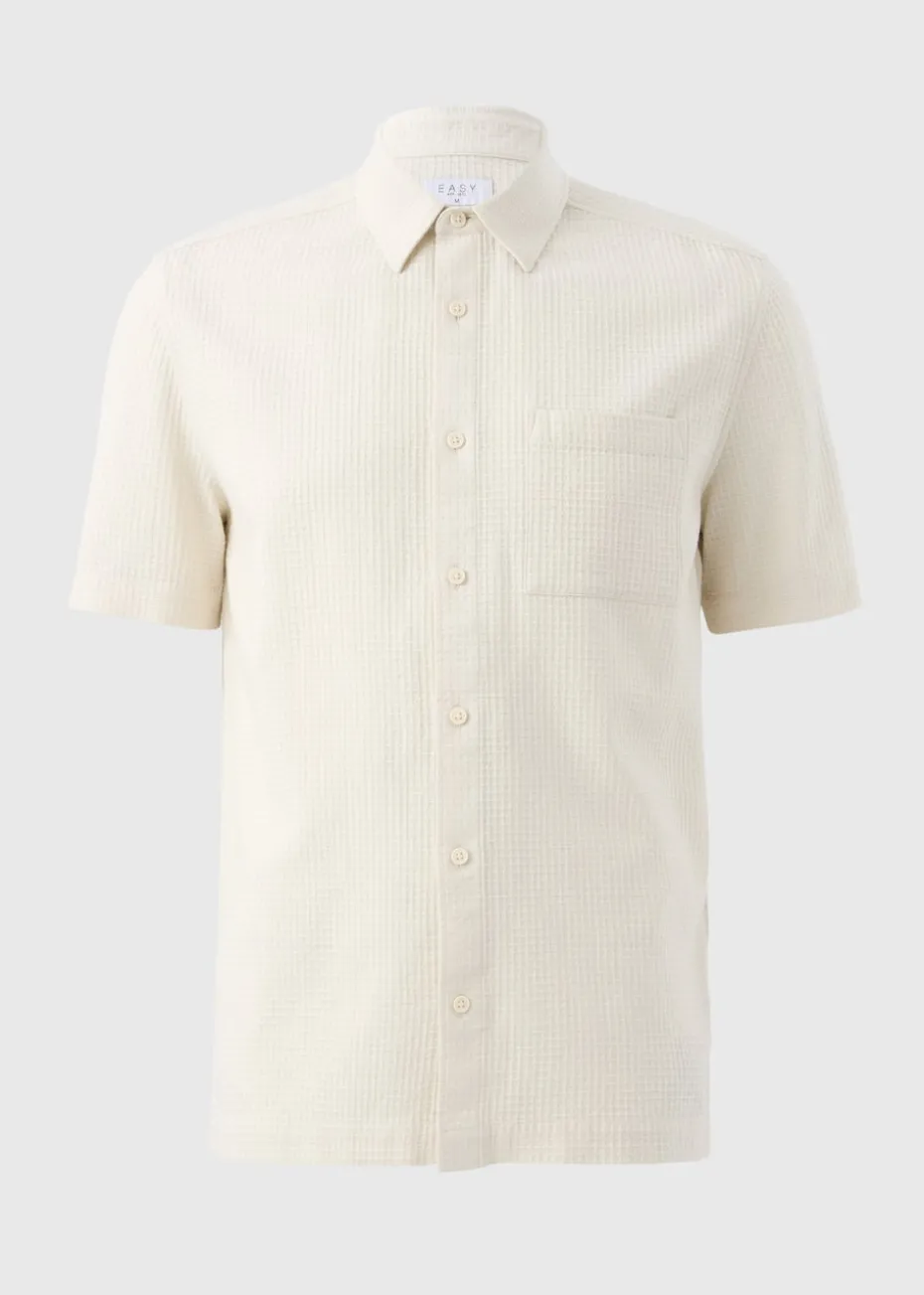 Ecru Waffle Short Sleeve Shirt
