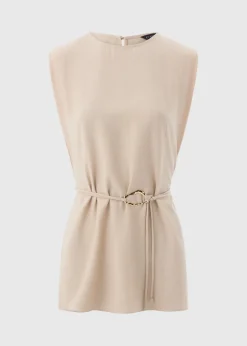 Et Vous Beige Tunic Tie Blouse