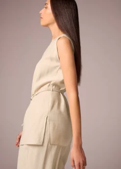 Et Vous Beige Tunic Tie Blouse