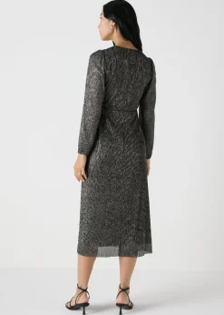 Et Vous Black & Gold Lurex Midi Dress