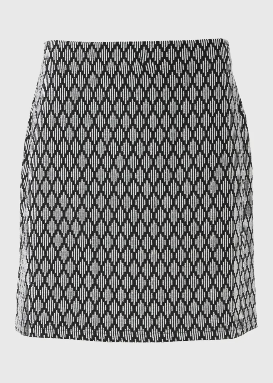 Et Vous Black Diamond Ponte Mini Skirt