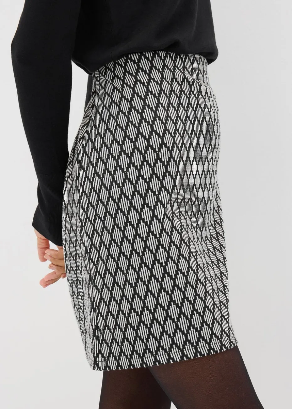 Et Vous Black Diamond Ponte Mini Skirt