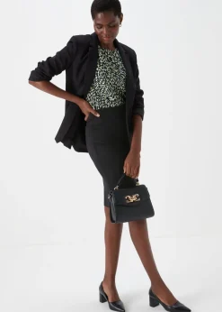 Et Vous Black Ponte Knee Length Skirt